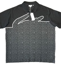 LACOSTE Polo uomo grande e alta logo grafica croc nera (prezzo al pubblico $145)
