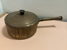 Pentolino rame vintage con manico in legno diametro 18 cm