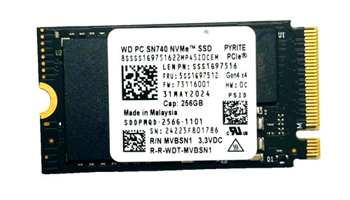 Sn740 nvme ssd 256 - wd,