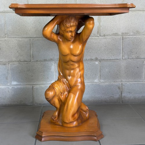 Colonna legno scultura uomo - legno,