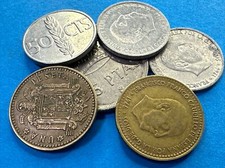 LOTTO 6 SET MONETE SPAGNA SPAGNOLE PTAS PESETA PESETAS CARLOS I RE ESPANA CTS