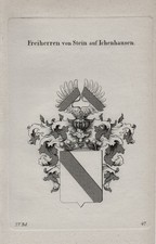 1830 Pietra Di Ichenhausen Stemma Araldica Incisione In Rame