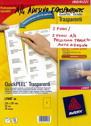 Carta trasparenti lucida - a/4,