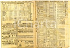 1943 WW2 Orario ferrovie linee MILANO NORD-MEDA COMO-VARESE BASILEA-MILANO