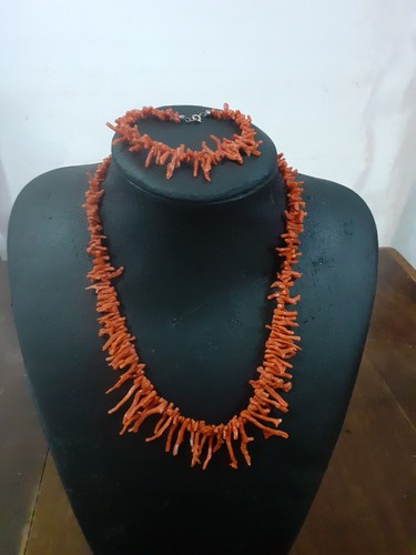 Collana bracciale corallo - e,