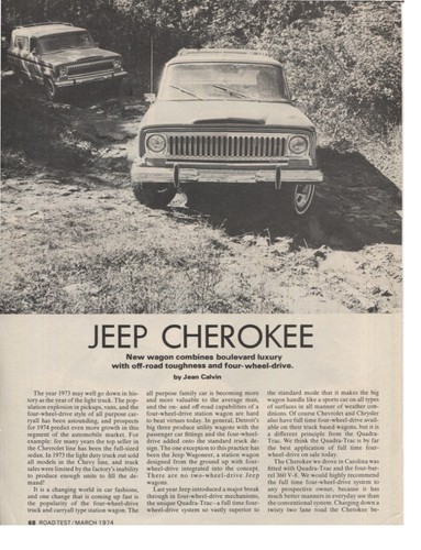 Jeep cherokee suv 1974 - test, su