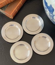 Set Quattro Scarsi Asprey Inglese Argento Sterling Canapé Piatto Posacenere 3,4” c1931