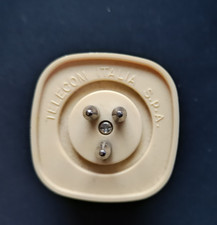 PRESA TELECOM TRIPOLARE 3 POLI CON DOPPIA PRESA TELEFONICA - CAVO RJ11 - BEIGE