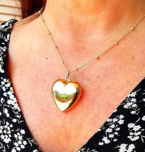 Collana con cuore bombato - con,