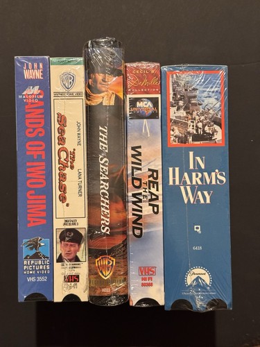 John wayne vhs lot new - wayne, x5