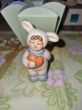 Thun Bimbo Coniglio Con Cuore E Fiori Invetriato Con Scatola Mercato Estero