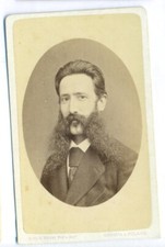 345-CDV Carte de visite Albumin man beard oval mustaches ph Rossi Milan Genua