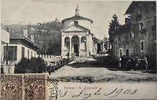 Cartolina 1903 Varese Prima Cappella Sacro Monte con carro buoi