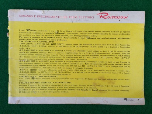 Rivarossi catalogo anni - (i13),
