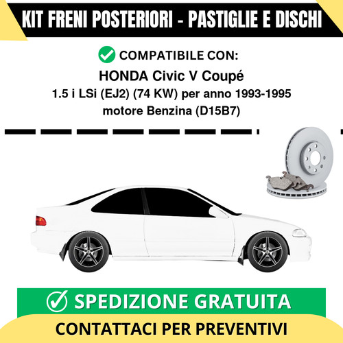 Kit freni posteriori per honda - posteriori,