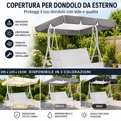 Telo copertura dondolo posti - 3,