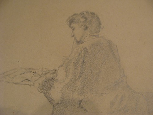 Disegno vintage donna seduta - donna,