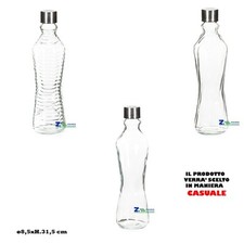 BOTTIGLIA VETRO ACQUA Lt 1,0 TRASPARENTE CON TAPPO A VITE ART.60650.