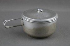 Antico pentolino in alluminio VINTAGE con manico e coperchio D'epoca BOLLITORE