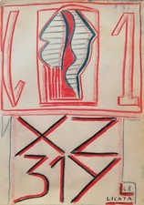 RICCARDO LICATA: Rara T.M. su Carta, Firmata, Datata 1968, Archiviata. STUPENDA!