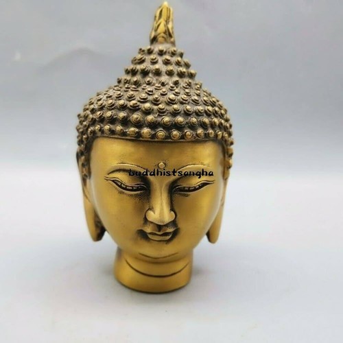 Statua testa buddha dorata - testa, di