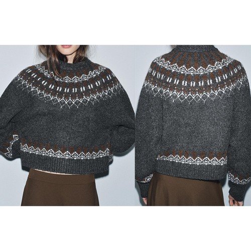 Maglione maglia jacquard - , zara