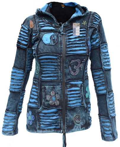 Giacca cotone blu hippie - in,
