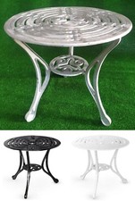 TAVOLINO TONDO IN ALLUMINIO GREZZO MOD. COLONIAL - DA ESTERNO, GIARDINO