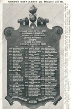 Genova Cavalleria già Dragoni del Re ricordo dei caduti Cartolina militare WW1