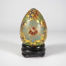 UOVO UOVA IN SMALTO CLOISONNE CINESE PLACCATO ORO STILE FABERGE VINTAGE V250