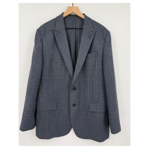 Stafford blazer 44r blue - blazer, plaid