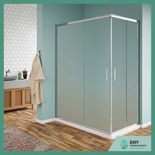 Box doccia angolare scorrevole cristallo opaco 6 mm H190 – Finitura cromo