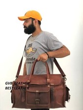 Borsone in pelle palestra fine settimana supporto bagagli copriflap borsa...