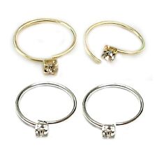 2 Anelli Piercing Naso Argento