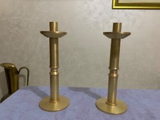 STUPENDA COPPIA CANDELABRI IN OTTONE e BRONZO ALTEZZA 26,5 CM
