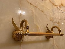 Porta asciugamani asta a parete dorato stile barocco oro 24 k