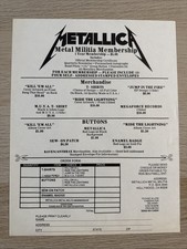 RARA Metallica - Metal Militia Membership Vintage Certificato Ufficiale