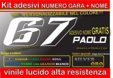 kit 2 adesivi NUMERO GARA