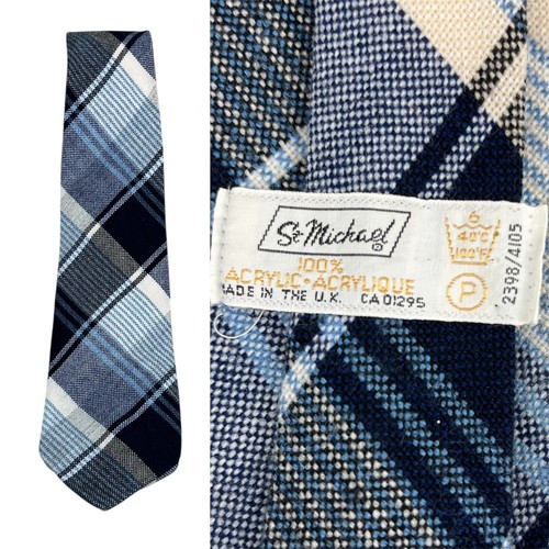 Cravatta tartan blu vintage - vintage, st