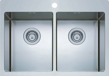 Lavello Cucina 2 Vasche 75 cm materiale Acciaio Inox DecHome 75X51 2V