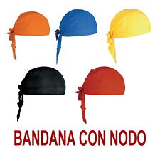 BANDANA pirata CICLISMO Hat COPRICAPO a NODO Chef cotone BLU ROSSA GIALLA NERA