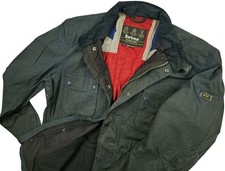 *CALDO PARKA UOMO BARBOUR INTERNATIONAL BE BIKER FODERATO GRIGIO NAVY CERATO Giacca L