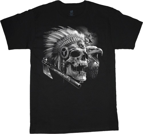 Shirt teschio indiano eagle - t-shirt,