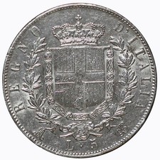 1870 REGNO ITALIA SCUDO LIRE 5