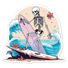 Surfer Skull Beach Wave
