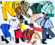 Big Jim lotto outfit con accessori anni 70 collezione Mattel