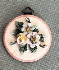Quadretto tondo con fiori - quadretto,