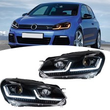 Per VW Golf 6 MK6 2010-2014 Coppia proiettore Faro a LED DRL Frecce anteriori