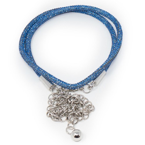 Cintura gioiello strass - , blu
