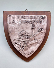 CREST STEMMA FREGIO CERAMICA VINTAGE 19° BATTAGLIONE CORAZZATO MO TUMIATI FRIULI